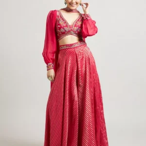 Ruby Red Indo-Western Elegance Suit