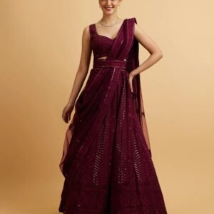 Maroon Mirage Embroidered Lehenga Choli