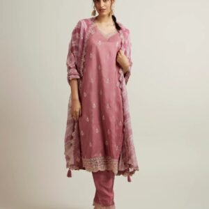 Blush Pink Royal Zari Kurta Set