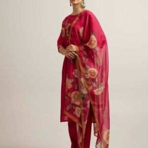 Radiant Red Heritage Embroidered Kurta Set