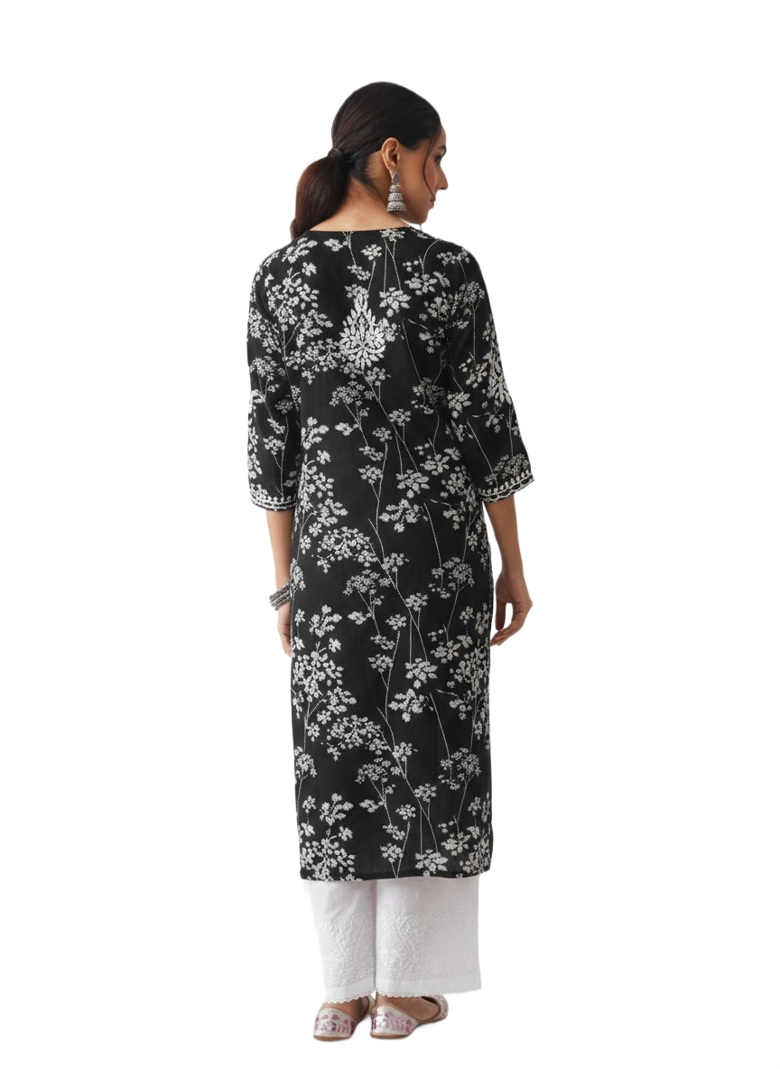 Mulmul Printed Straight Kurta - Image 2