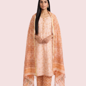 Lightweight Orange Kota Doria Suit Set