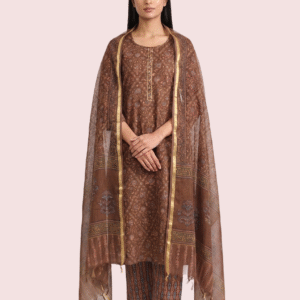 Lightweight Brown Kota Doria Suit Set