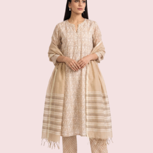 Beige Lightweight Cotton Suit Set